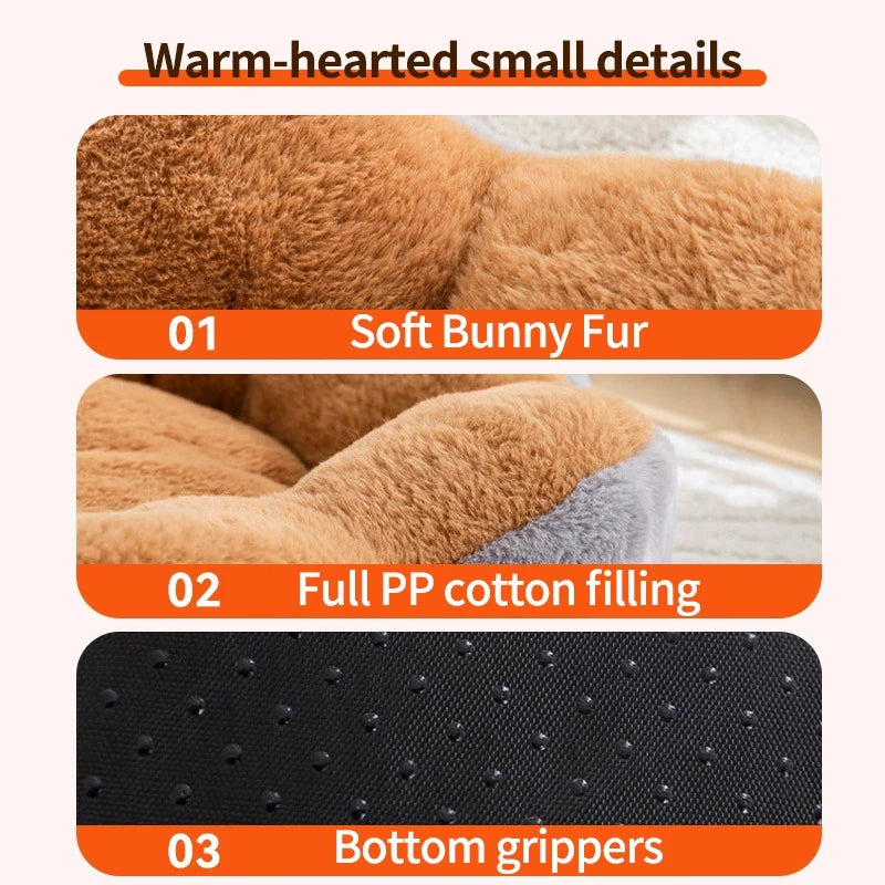 Cat House Kennel Pet Products Thicken Cat Cushion Winter Pet Habitats House Autumn Puppy Flower Basket Accessory