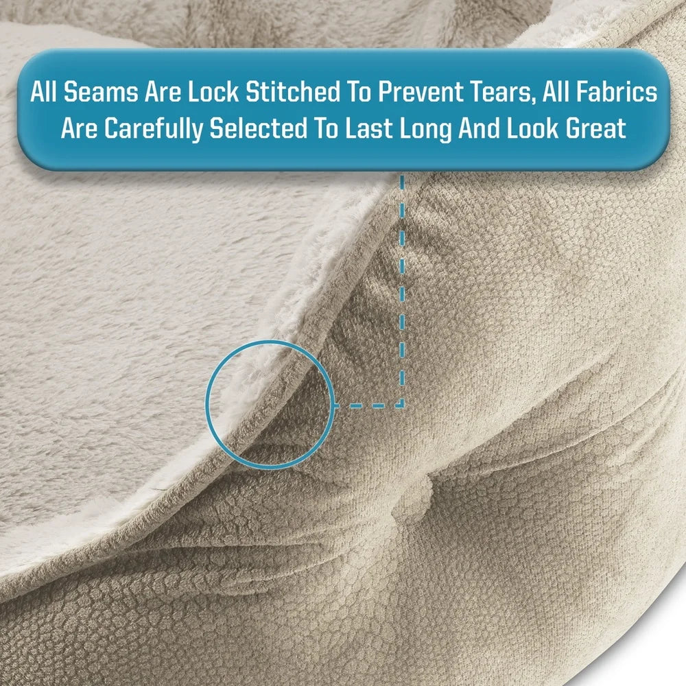 Cozy Dog Cat Bed Memory Foam Chew Resistant Plush Cuddler Pet Bed Durable Extra Soft Washable Warm Supportive Anxiety Relief