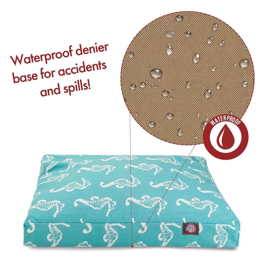 Rectangle Dog Bed with Removable Cover Durable Plush Polyester Fill Easy Clean Pet Bed Crate and Home Use