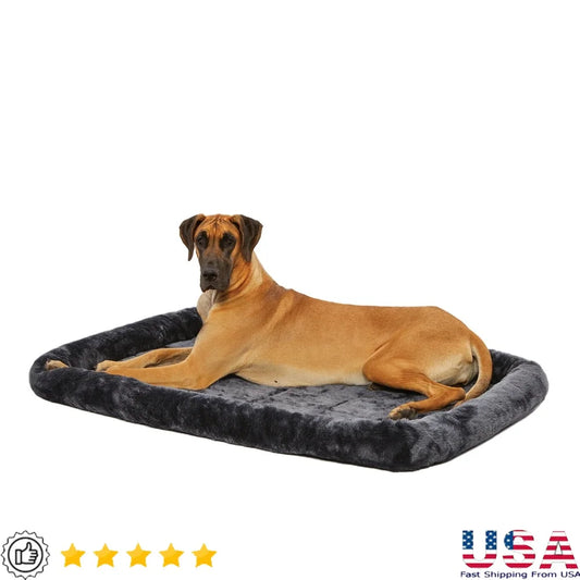 QuietTime Bolstered Dog Bed XL Dogs Cushioned Polyester Base Comfortable Plush Pet Bedding Soft Resting Place 54in Crate Fit