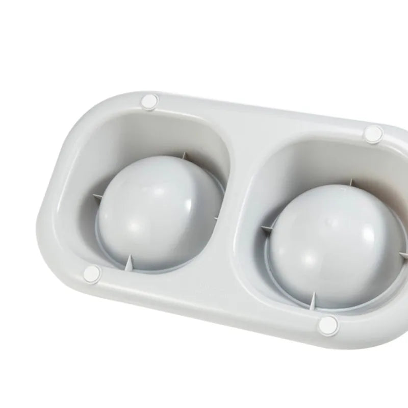 Stainless Steel Double Cat Dog Bowl Cat Food Container Plastic Non-slip Base Pet Water Feeder Tilt Safeguard Neck Puppy Cat Bowl