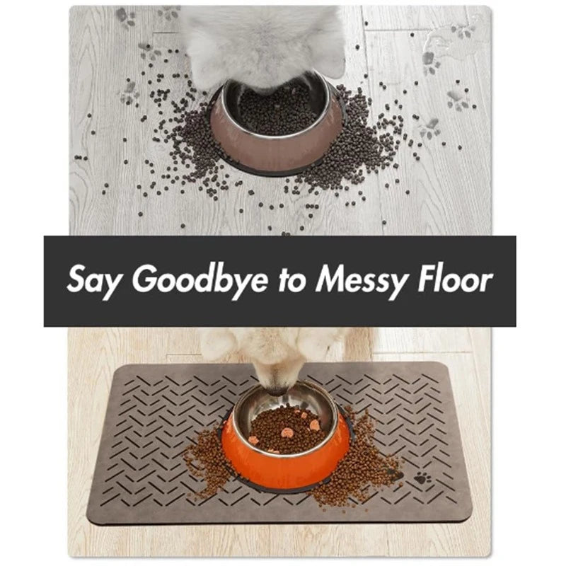 Pet Feeding Mat Water Absorbing Silicone Pet Placemat for Cats Dogs Quick-dry Non-Slip Puppy Feeder Tray Water Cushion Placemat