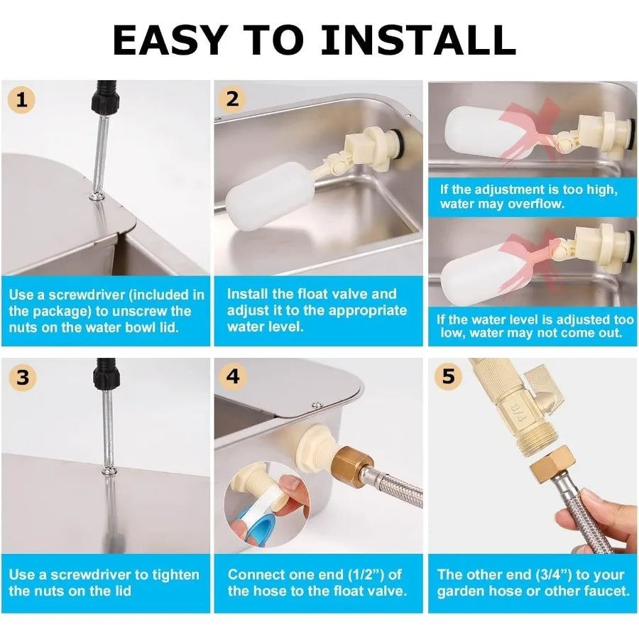 3 Gallon Automatic Dog Water Dispenser with Stainless Steel Bowl for Large Dogs SelfFilling Auto Water Fountain Suitable for Ou