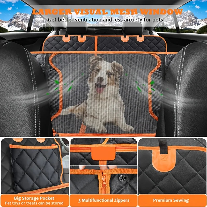 Pet Car Seat Cushion 5-in-1 Convertible Dog Car Seat Cover For Rear Seat 60/40 Split Dog Seat Cover For Car Anti Slip Dog Hammoc