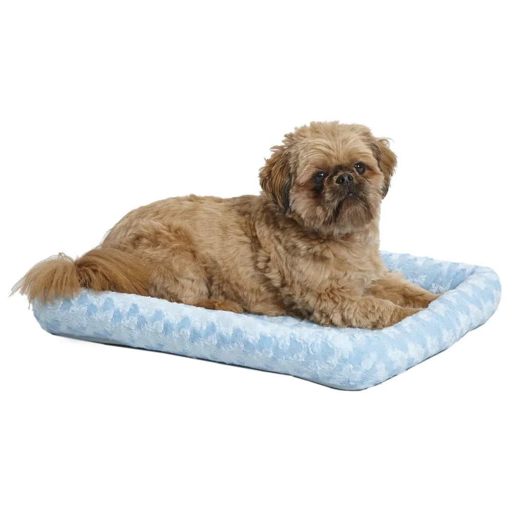 Comfortable Pet Bed Dogs Cats 24 Inch Crate Mat Plush Bolster Cushion Machine Washable Travel Friendly Ideal Crates Carriers
