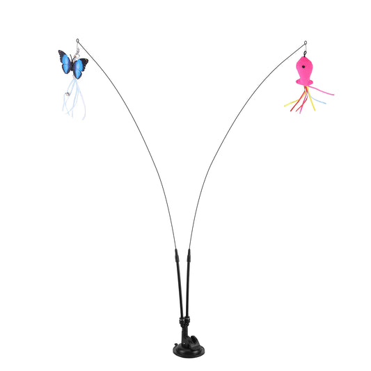 Pet Cat Toy Set Teaser Stick Set Detachable Replacement Head Toy Suit Interactive Cat Toy for Cat Training Playing Accessories