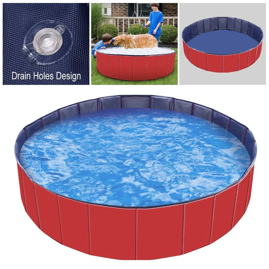 Foldable Pet Swimming Pool PVC Kiddie Baby Dog Swim Pool Bathing Tub Playmat Pools