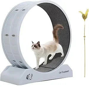 COZIWOW Cat Wheel for Indoor Cats Exercise Running Wheel Cat Treadmill with Brake & Carpeted Runway, 31.5 Inch Easy to Install &