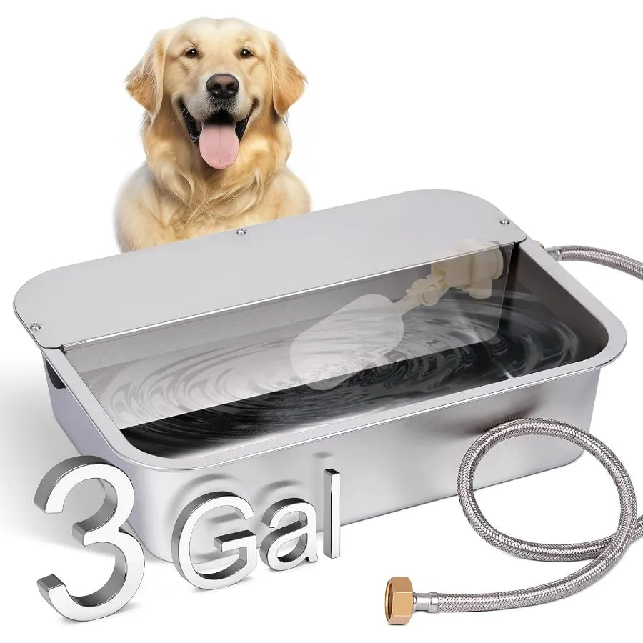 3 Gallon Automatic Dog Water Dispenser with Stainless Steel Bowl for Large Dogs SelfFilling Auto Water Fountain Suitable for Ou