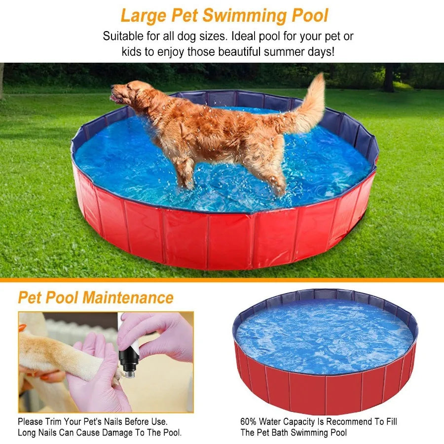 Foldable Pet Swimming Pool PVC Kiddie Baby Dog Swim Pool Bathing Tub Playmat Pools