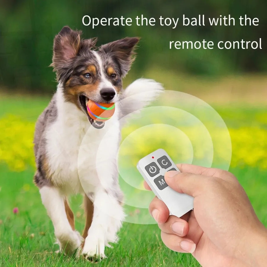 Interactive Dog Chew Toy Ball; Dog Balls Toy; USB Rechargeable Electric Pet Toy With LED Light
