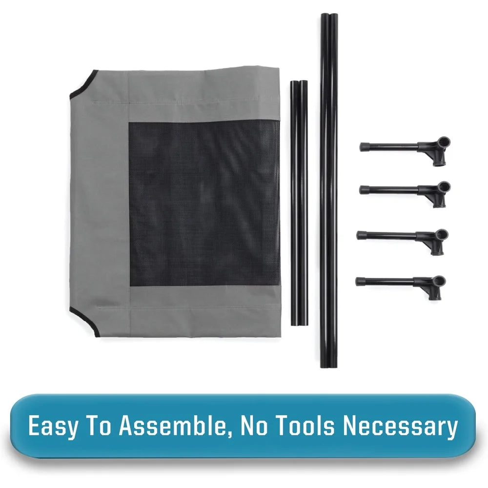 Elevated Pet Dog Cot Cooling Air Flow Supportive Indoor Outdoor Travel Bed Weather Resistant Chew Resistant Easy Clean 150lbs