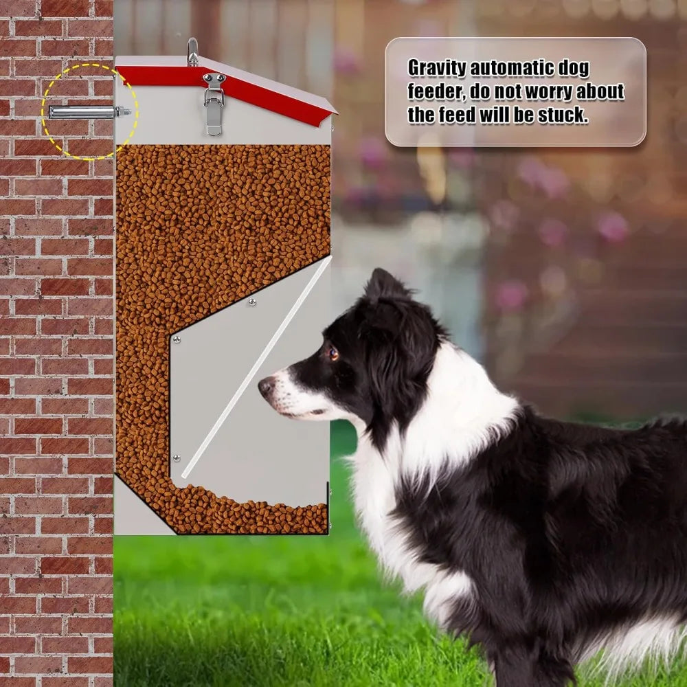 Automatic Dog Feeder Large Breed Dog Food Dispenser for Large Dogs, 25lbs Outdoor Pets Feeder