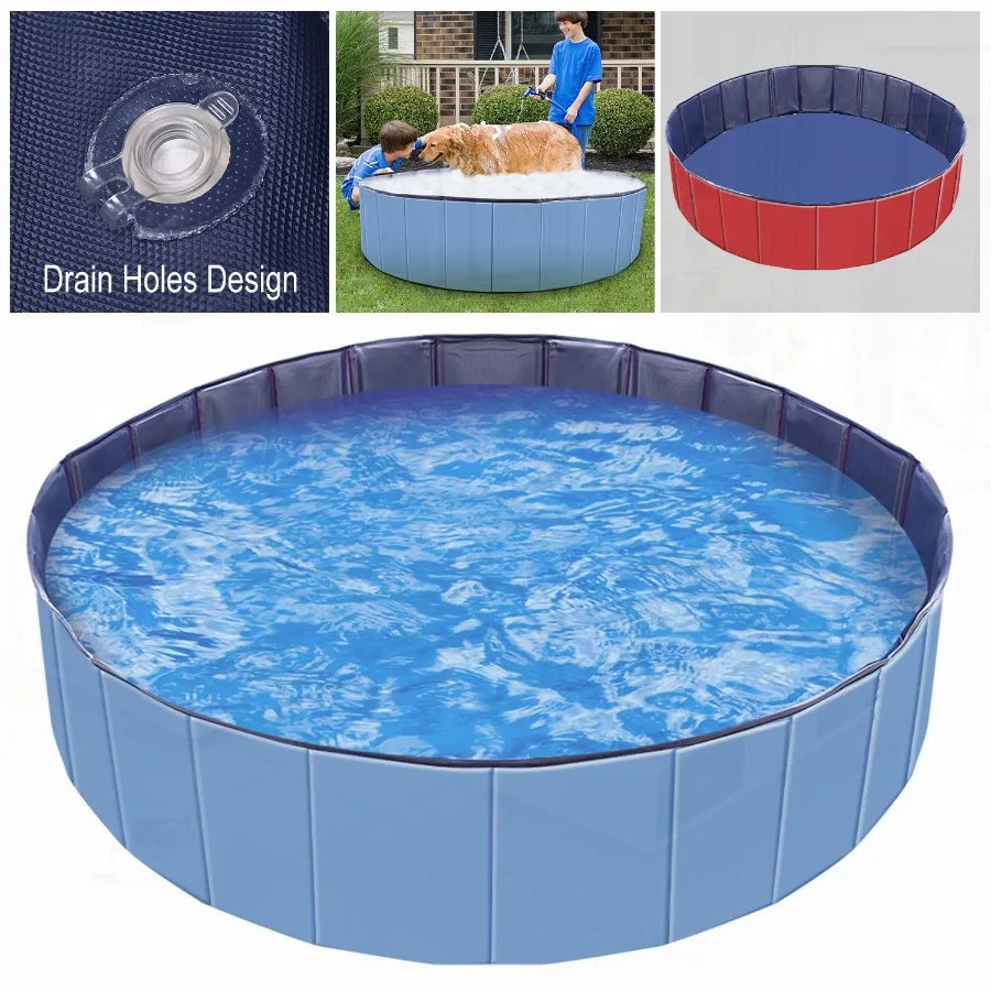 Foldable Pet Swimming Pool PVC Kiddie Baby Dog Swim Pool Bathing Tub Playmat Pools