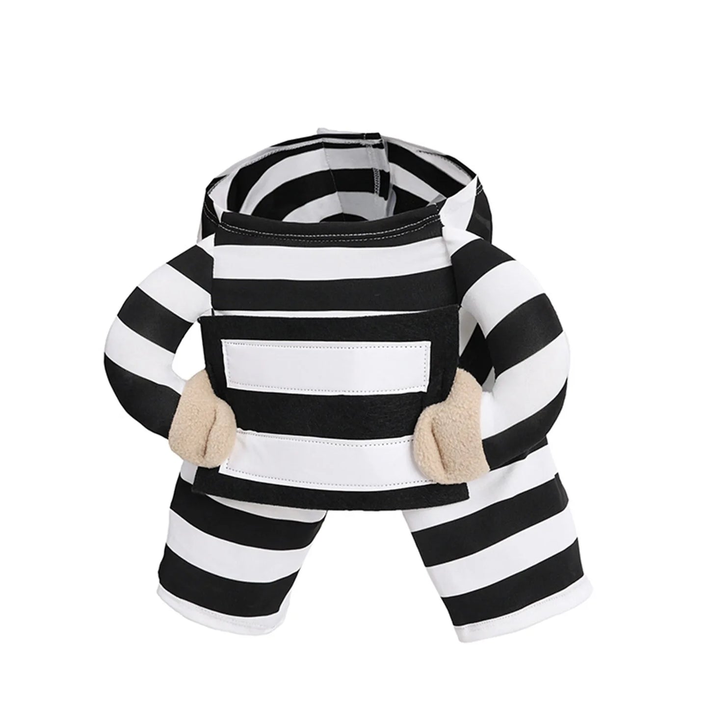 Pet Dog Prison Costume Funny Transformation Striped Prisoner Dog Clothes Party Dress Up Cute Animal Costume With Id Tag