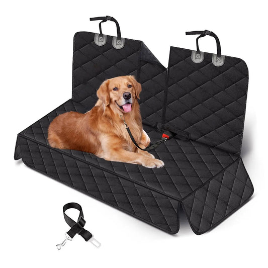 For Dog Car Seat Cover Waterproof Scratchproof Pet Car Rear Protector Mat Pet Back Seat Cover with Dog Seat Belt for Car Truck S