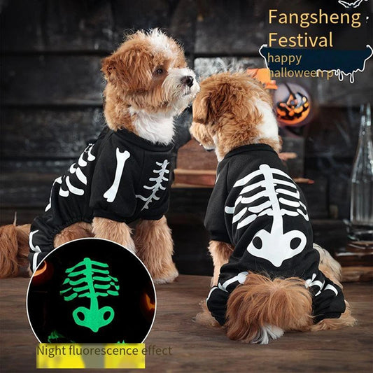 Halloween Dog Costume Night light Bust Adjusted Funny Soft and Comfortable Horror Atmosphere Transformation Costume