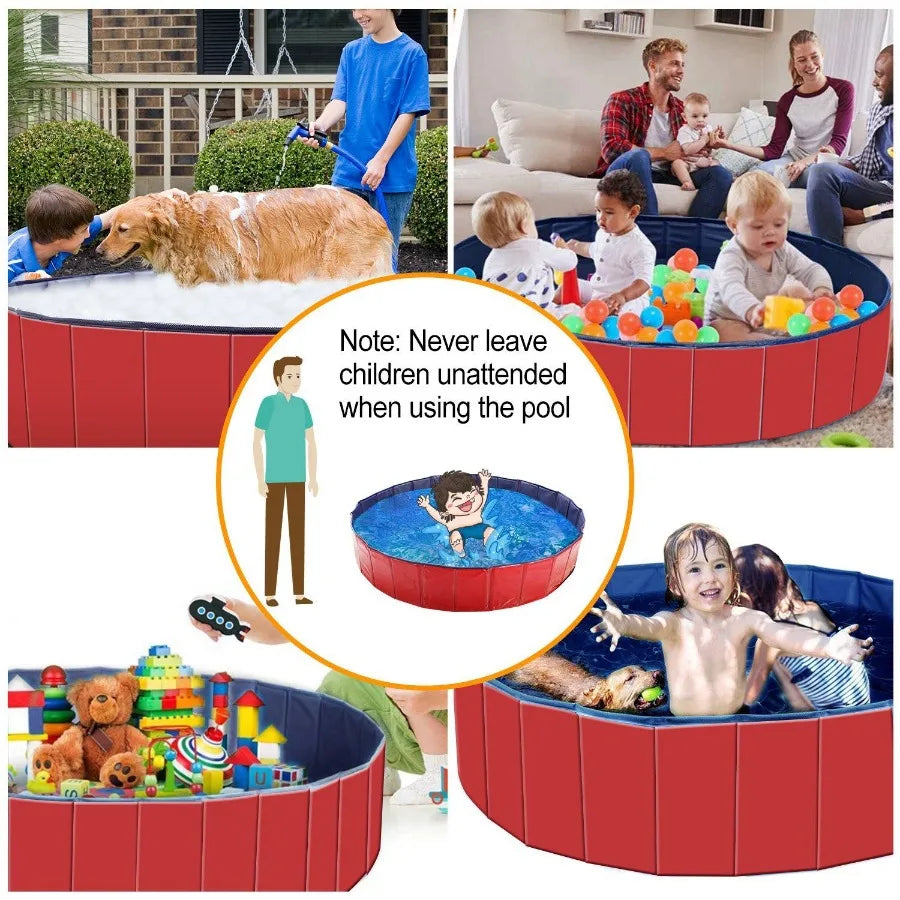 Foldable Pet Swimming Pool PVC Kiddie Baby Dog Swim Pool Bathing Tub Playmat Pools