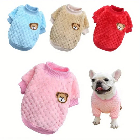 Soft Fleece Warm Pet Clothes for Small Puppy Dog Pullover Coat Autumn Winter Chihuahua Vest French Bulldog Yorkie Jacket Costume