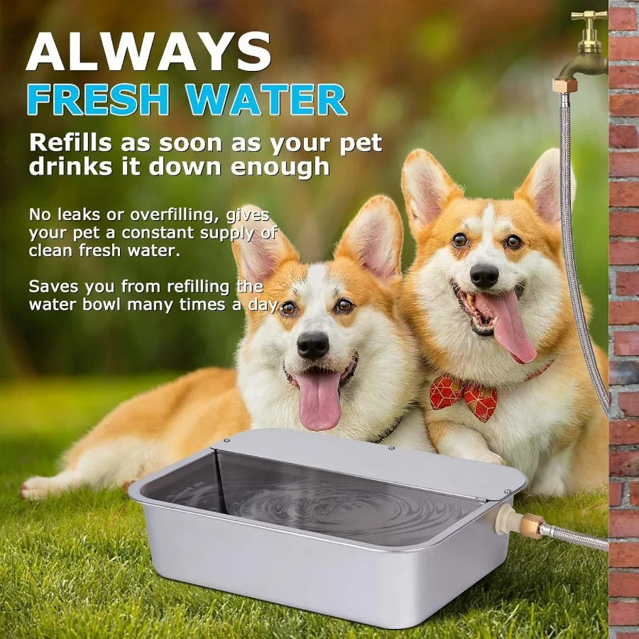 3 Gallon Automatic Dog Water Dispenser with Stainless Steel Bowl for Large Dogs SelfFilling Auto Water Fountain Suitable for Ou