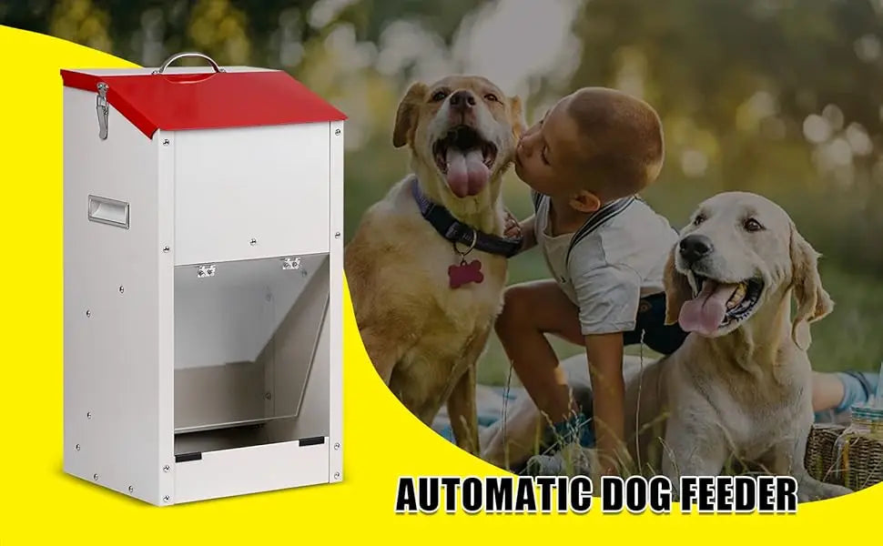 Automatic Dog Feeder Large Breed Dog Food Dispenser for Large Dogs, 25lbs Outdoor Pets Feeder