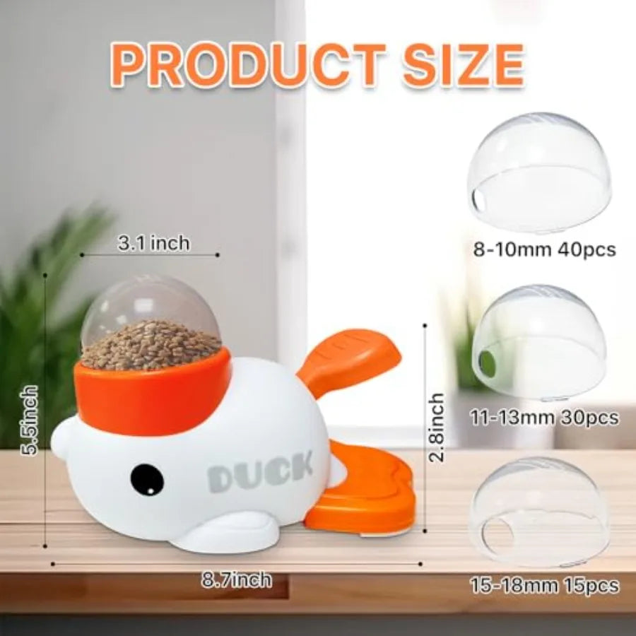 Dog Slow Feeder Puzzle Toy 2in1 Interactive Duck Shaped Puppy Treat Feeding Food Dispenser Mental Stimulation Toys for Small La